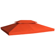 Outsunny Techo de Repuesto para Cenador 4x3 m Cubierta de Repuesto con Techo Doble 10 Orificios de Drenaje y Protección UV Toldo de Recambio para Pabellón Gazebo Rojo