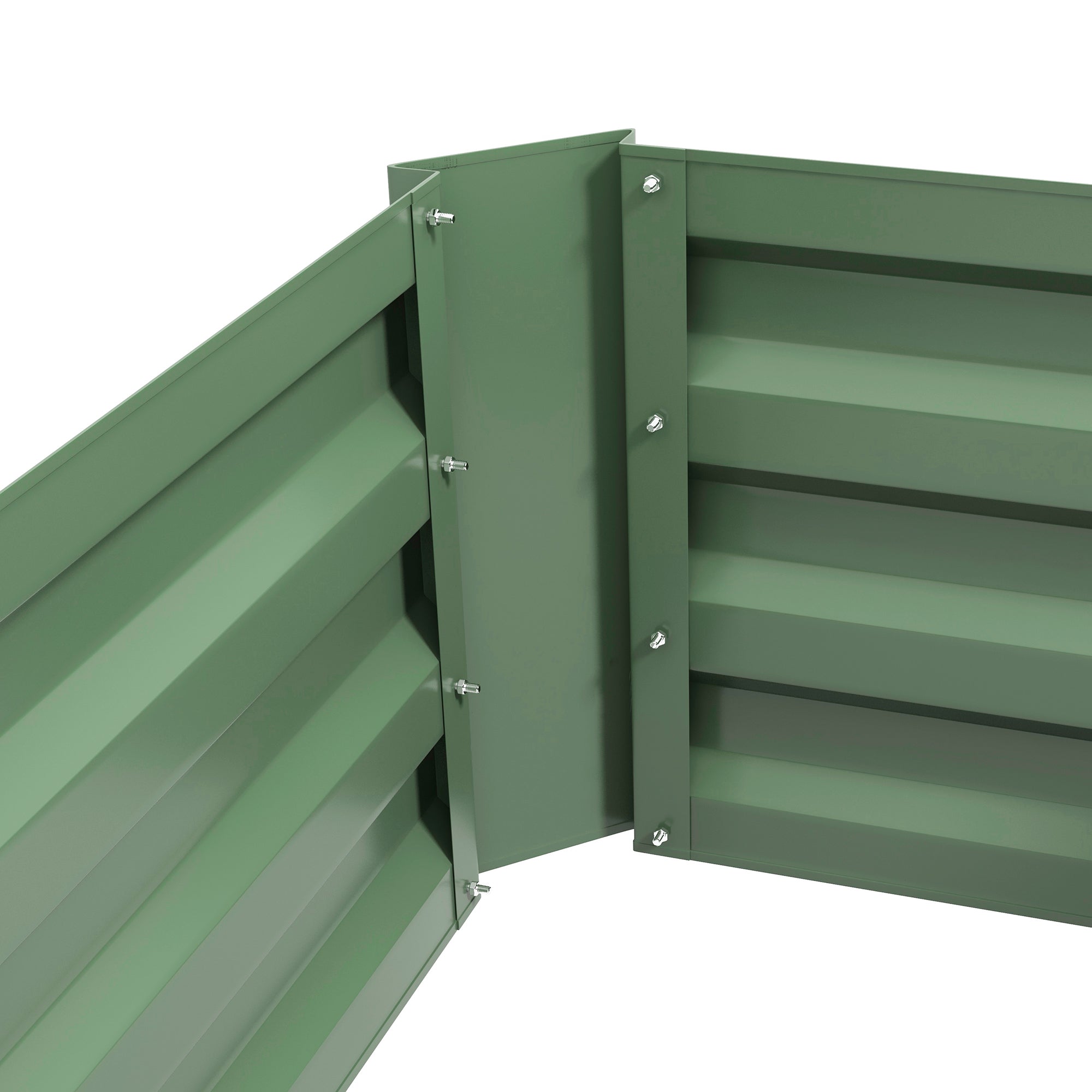 Outsunny Juego de 2 Jardineras Exterior Grandes de Acero Galvanizado, Huertos Urbanos, Maceteros Exterior Elevados para Plantas, Flores, Terraza, Resistente a la Intemperie, 100x50x30 cm, Verde