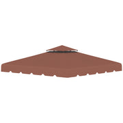 Outsunny Techo de Repuesto para Cenador 3x3 m Cubierta de Repuesto con Techo Doble con 8 Orificios de Drenaje Toldo de Recambio para Pabellón Gazebo Café