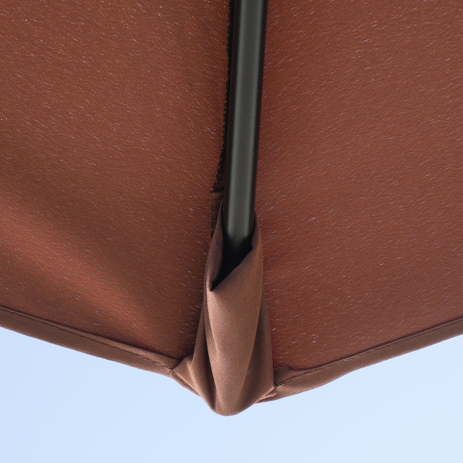 Outsunny Sombrilla de Pared de Jardín 200x190x240 cm Parasol de Terraza con Manivela Poste de Acero y Base Cruzada Anti-UV para Terraza Balcón Café