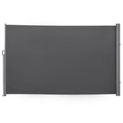 Outsunny Toldo Lateral Retráctil 300x180 cm Pantalla Enrollable Mampara de Privacidad Impermeable y Anti-UV Protege la Privacidad para Jardín Balcón Terraza Gris