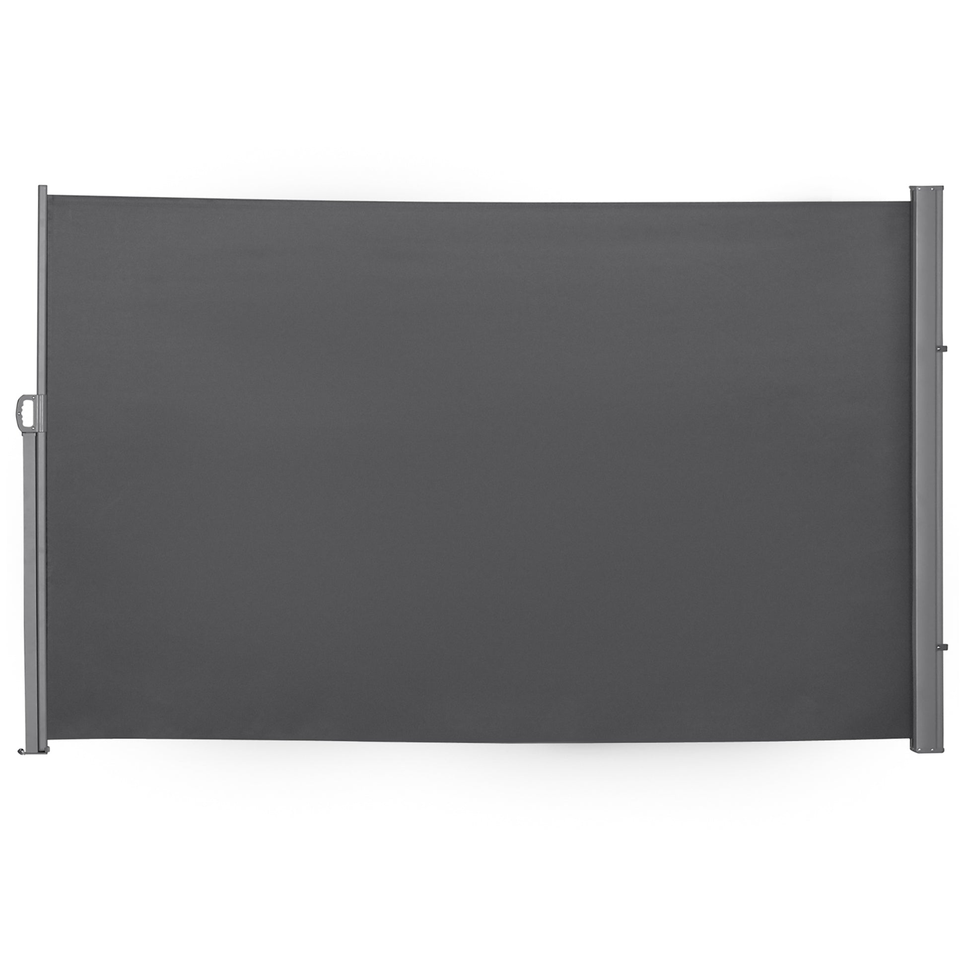 Outsunny Toldo Lateral Retráctil 300x180 cm Pantalla Enrollable Mampara de Privacidad Impermeable y Anti-UV Protege la Privacidad para Jardín Balcón Terraza Gris