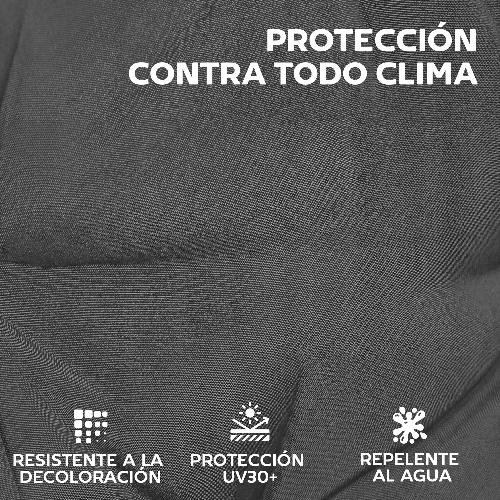 Outsunny Set de 4 Cojines para Sillas, Cojines para Jardín, Colchones de Banco con Respaldo, Correas, Impermeables y Antideslizantes, para Interior y Exterior 112x53x8 cm, Gris Oscuro