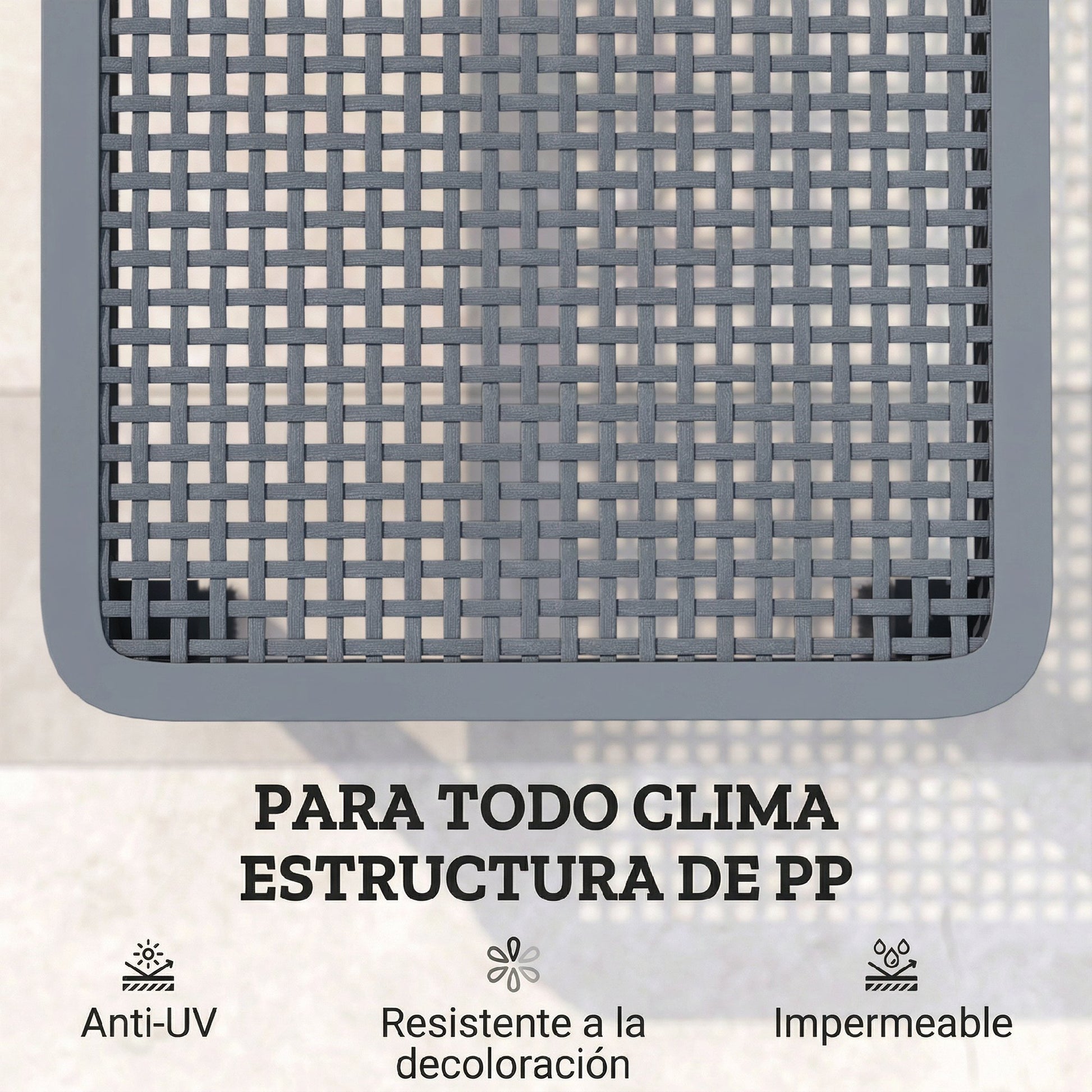 Outsunny Tumbona Reclinable, Tumbona Jardín Exterior de PP con Respaldo Ajustable en 4 Niveles, Carga 120 kg, para Patio, Terraza, Balcón, Montaje Fácil, 191x55x35,5 cm, Gris Oscuro