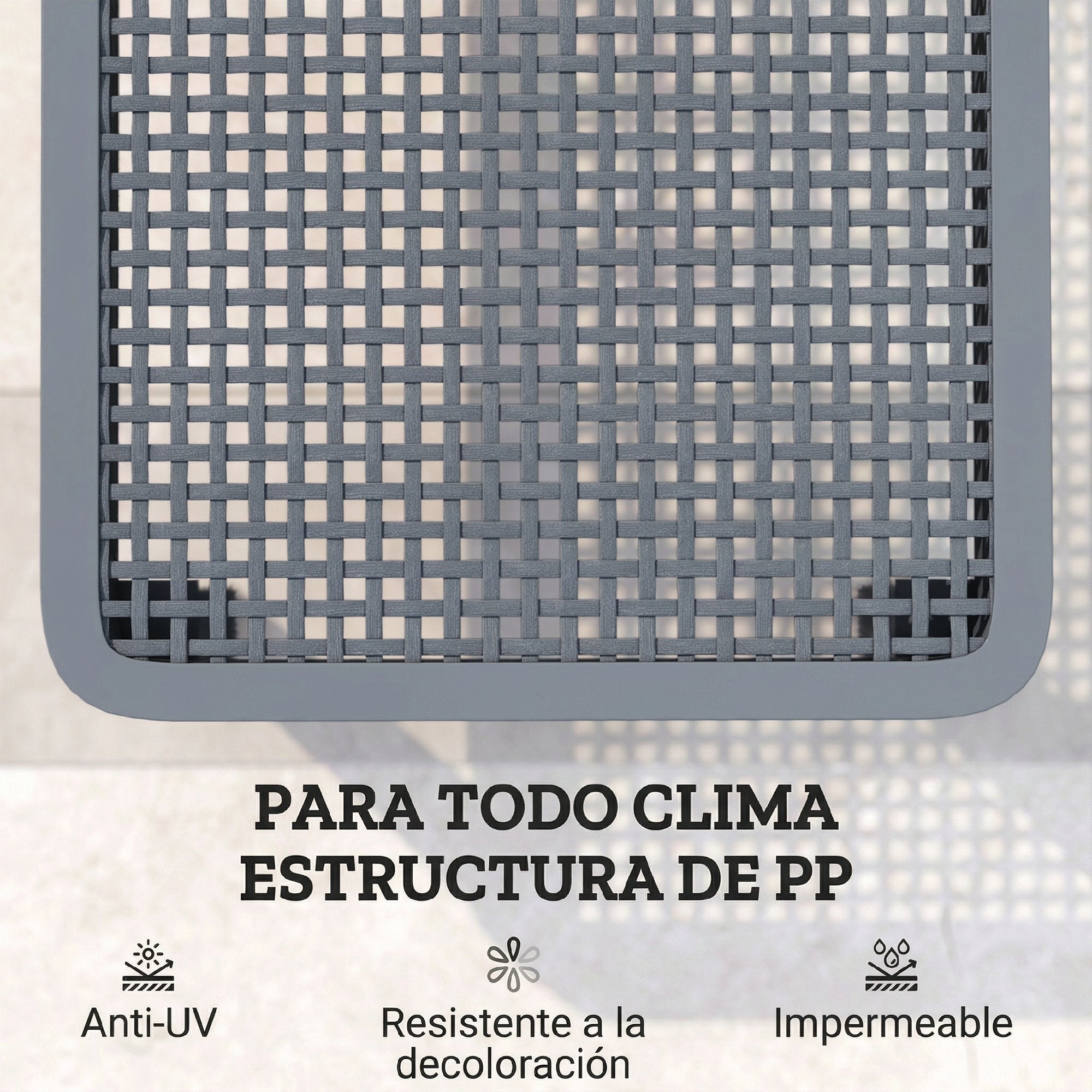 Outsunny Tumbona Reclinable, Tumbona Jardín Exterior de PP con Respaldo Ajustable en 4 Niveles, Carga 120 kg, para Patio, Terraza, Balcón, Montaje Fácil, 191x55x35,5 cm, Gris Oscuro