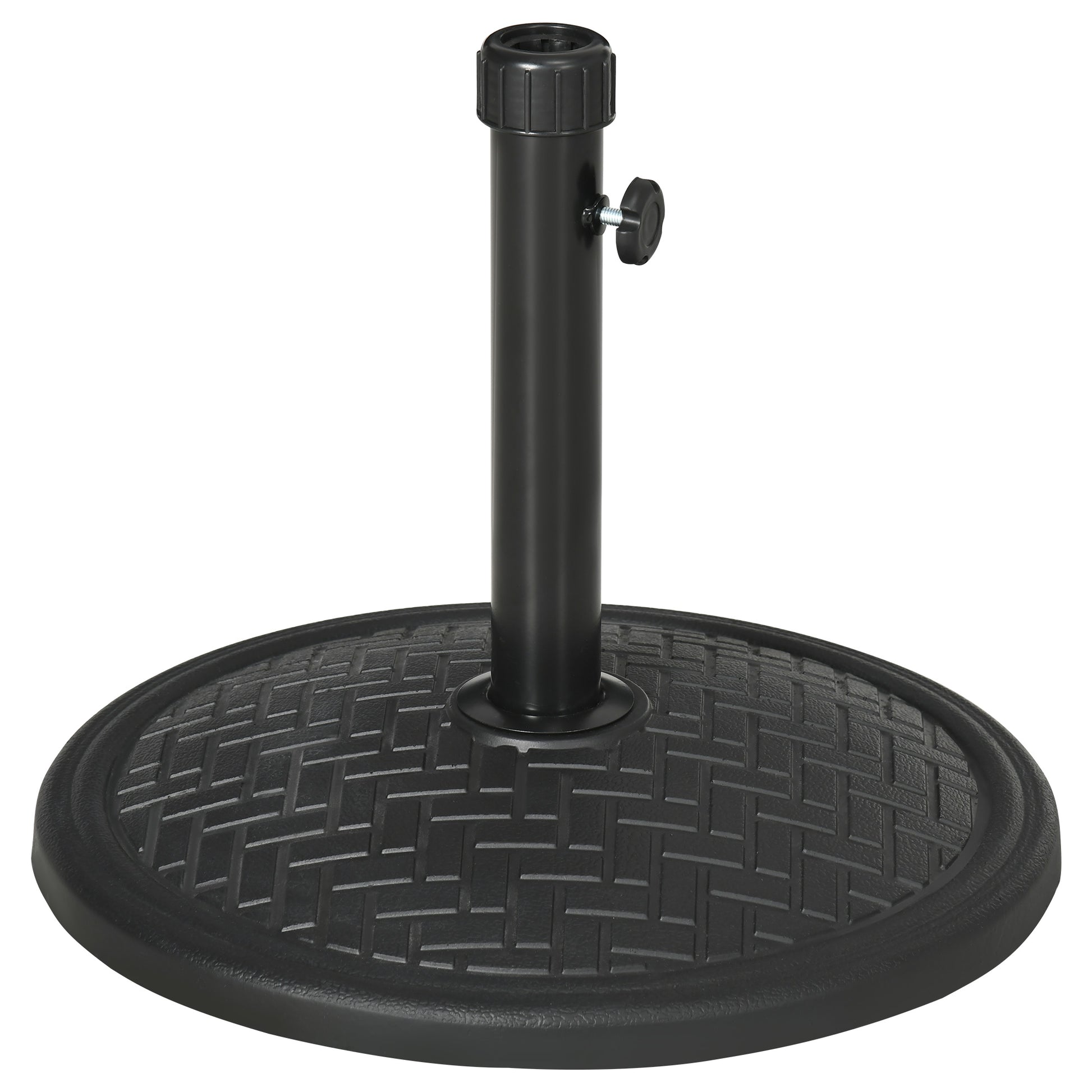 Outsunny Base de Sombrilla de Hormigón Soporte para Parasol de 14 kg Pie de Parasol para Mástil de Ø32-38 mm para Jardín Terraza Patio Ø46x34 cm Negro
