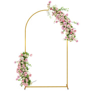 Outsunny Arco de Jardín de Metal para Rosas Arco de Boda con Recubrimiento en Polvo Resistente a la Intemperie para Plantas Trepadoras para Decoración Patio Terraza 120x40x220 cm Dorado