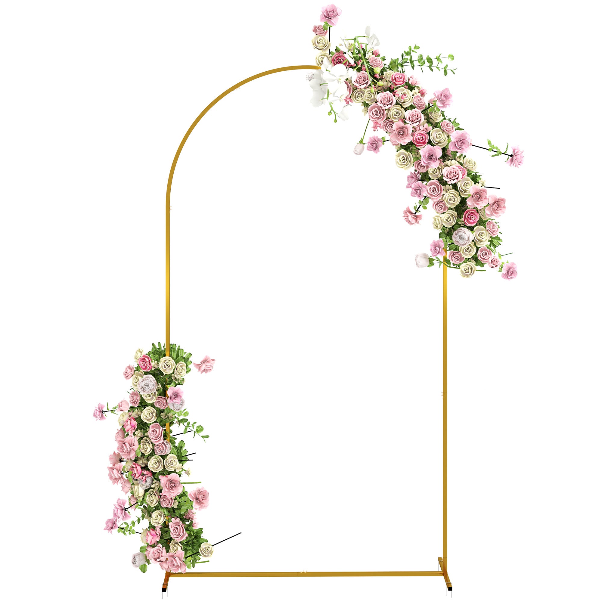 Outsunny Arco de Jardín de Metal para Rosas Arco de Boda con Recubrimiento en Polvo Resistente a la Intemperie para Plantas Trepadoras para Decoración Patio Terraza 120x40x220 cm Dorado