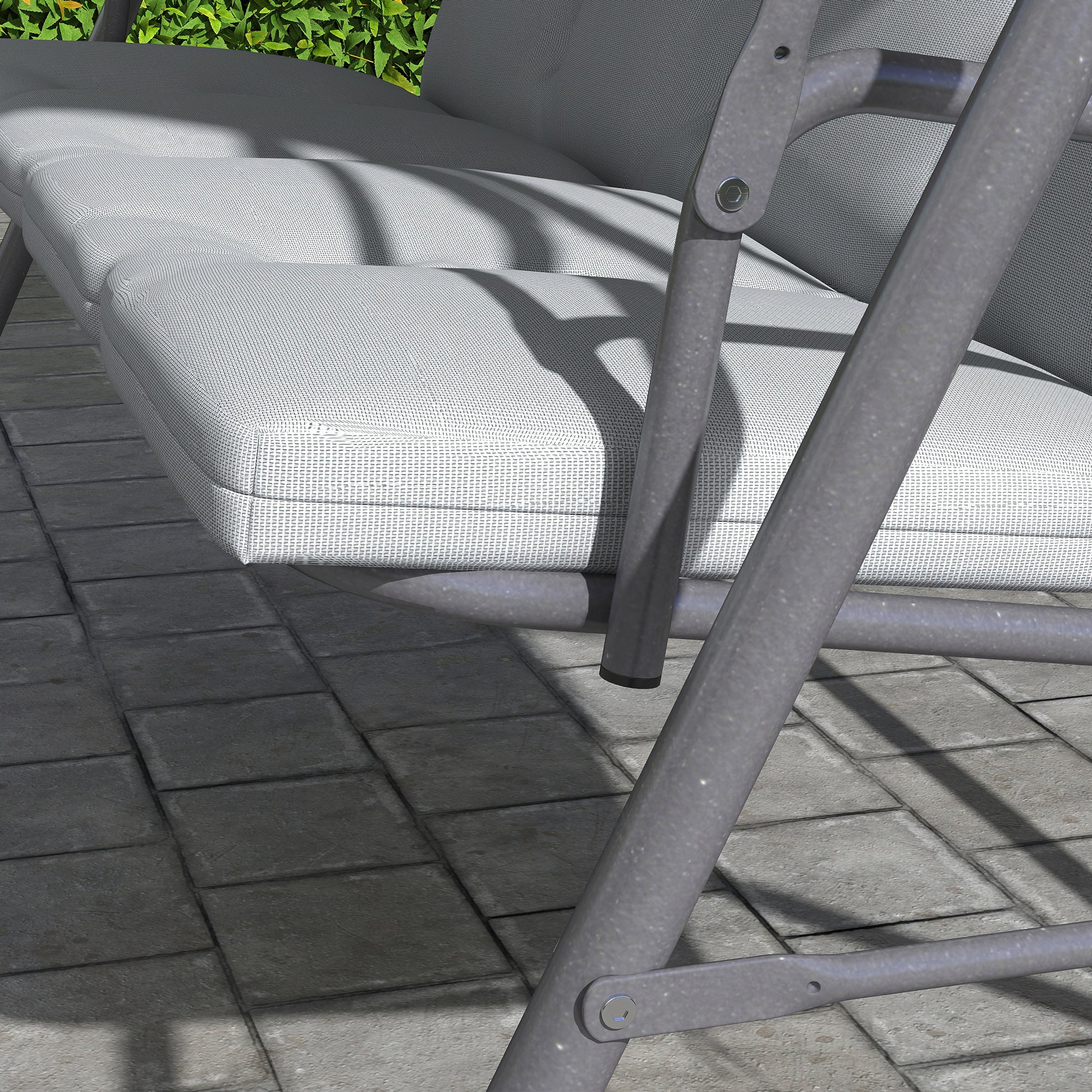 Outsunny Columpio de Jardín Exterior de 3 Plazas, Balancín de Jardín Exterior con Techo Ajustable y Marco de Acero, para Balcón, Terraza, Patio, Carga 210 kg, 172x110x156 cm, Gris Claro
