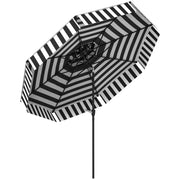 Outsunny Sombrilla Terraza Exterior Ø263 cm Sombrilla de Jardín con Ángulo Ajustable y Manivela Protección UV30+ Parasol para Patio Terraza Negro y Blanco