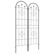 Outsunny Juego de 2 Enrejados de Jardín, Soportes para Plantas Trepadoras con Marco de Acero, para Frutas, Verduras, Flores, Decoración Exterior para Patio, Terraza, 50x180 cm, Negro