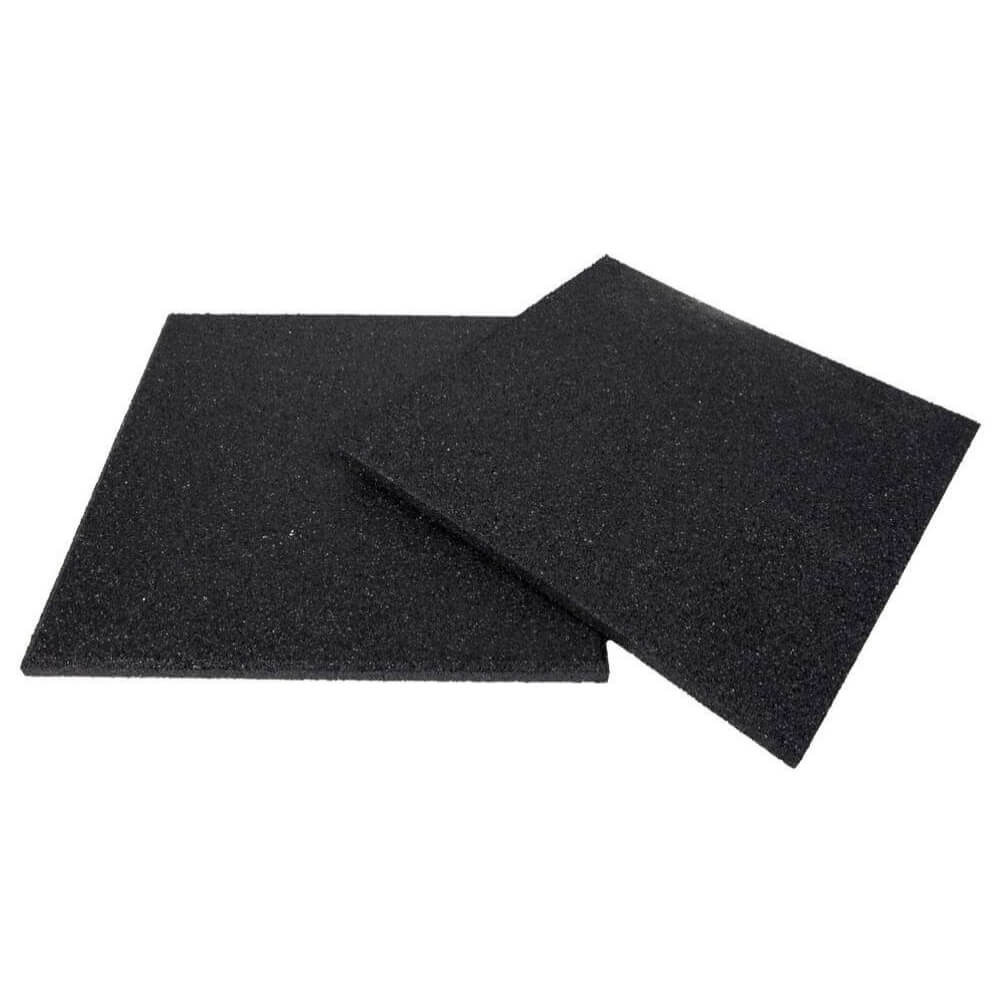 Losetas de caucho Macizas 100x100cm. Color negro (40 mm)
