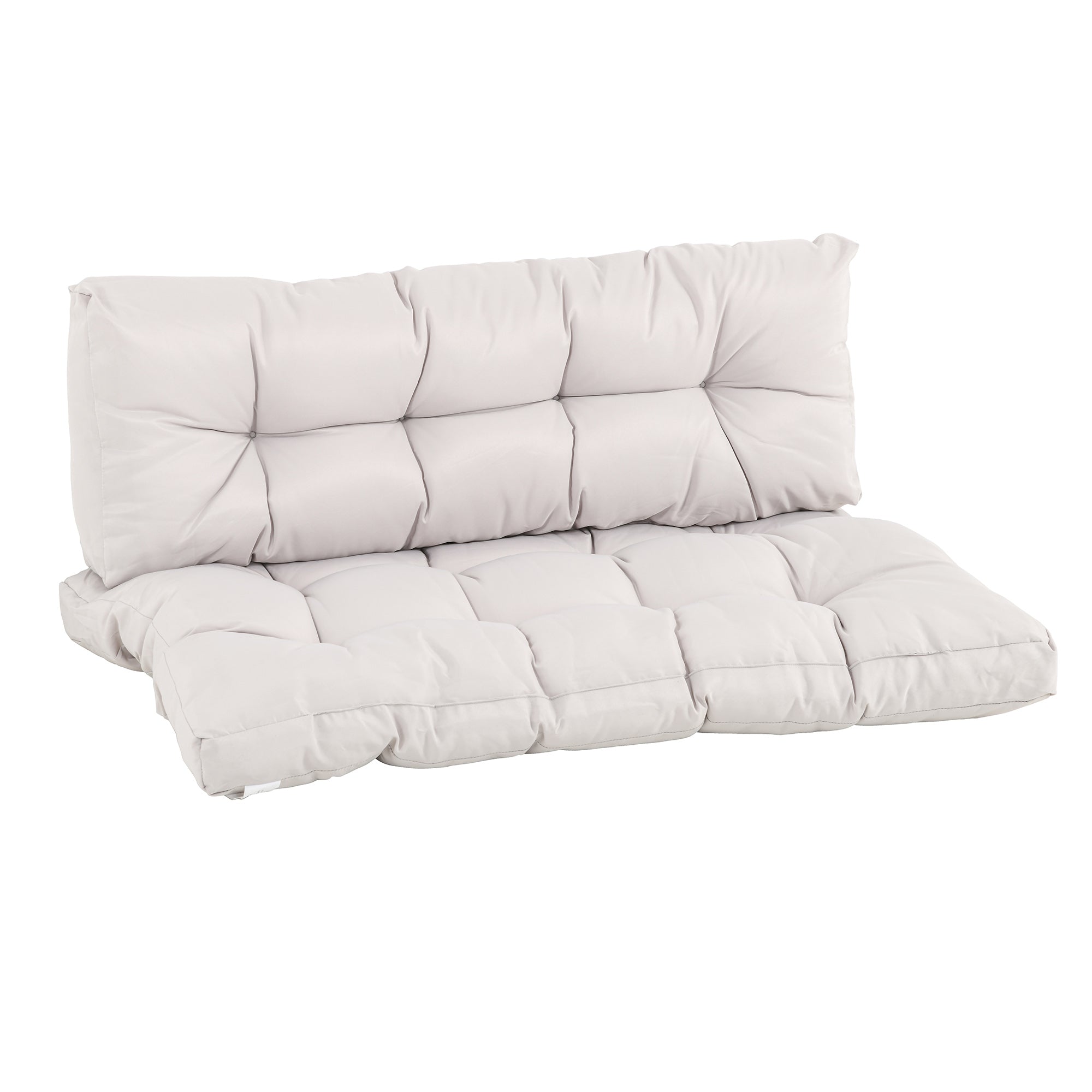 Outsunny Cojín para Banco Cojín para Palé con Respaldo 120x80x12 cm Colchón de Banco para Columpio Hamaca Interior Exterior Crema