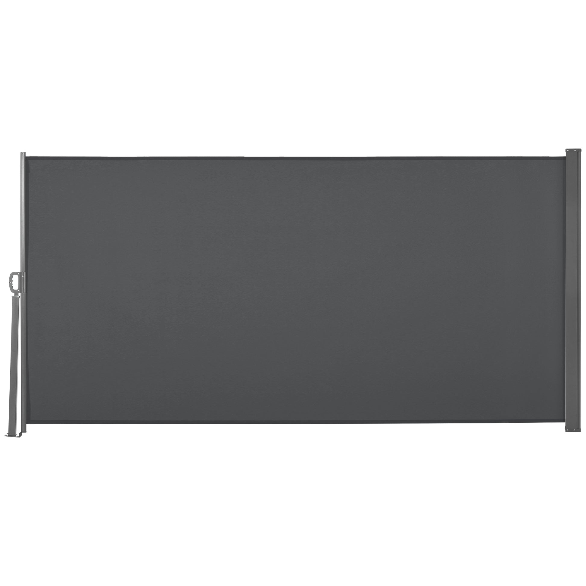 Outsunny Toldo Lateral Retráctil 300x160 cm Pantalla Enrollable Mampara de Privacidad Impermeable y Anti-UV Protege la Privacidad para Jardín Balcón Terraza Gris