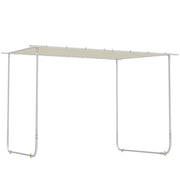 Outsunny Pérgola 3x3 m Cenador de Jardín con Ruedas Protección UV 30+ Impermeable Sacos de Arena y Marco de Acero para Patio Terraza Balcón Crema