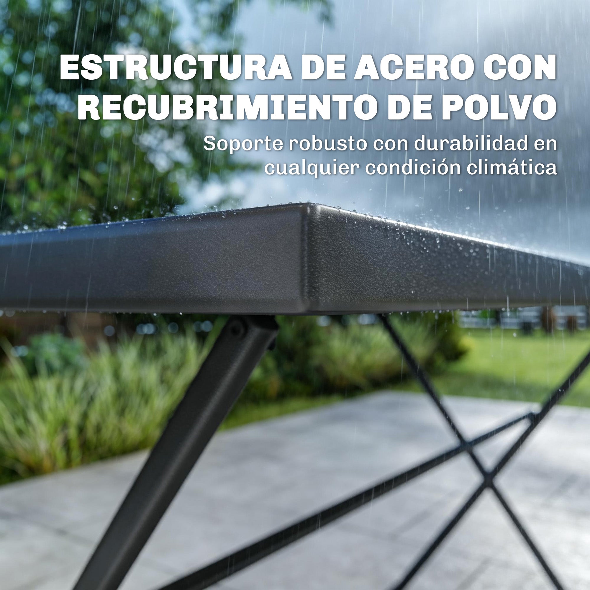 Outsunny Conjunto de Mesa y Sillas Jardín de 5 Piezas, Muebles de Jardín Exterior con 4 Sillas Plegables y Mesa Plegable, para Terraza, Patio, Gris