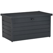 Outsunny Arcón Exterior Capacidad 311L Baúl de Almacenaje de Acero con Cerradura Llave Pistones Neumáticos para Jardín Terraza Patio 120x62x62 cm Gris Oscuro