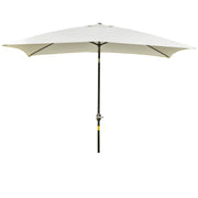 Outsunny Sombrilla de Aluminio 200x300x240 cm Parasol Rectangular de Jardín Inclinable con Manivela y Poste Desmontable para Terraza Piscina Patio Exterior Crema