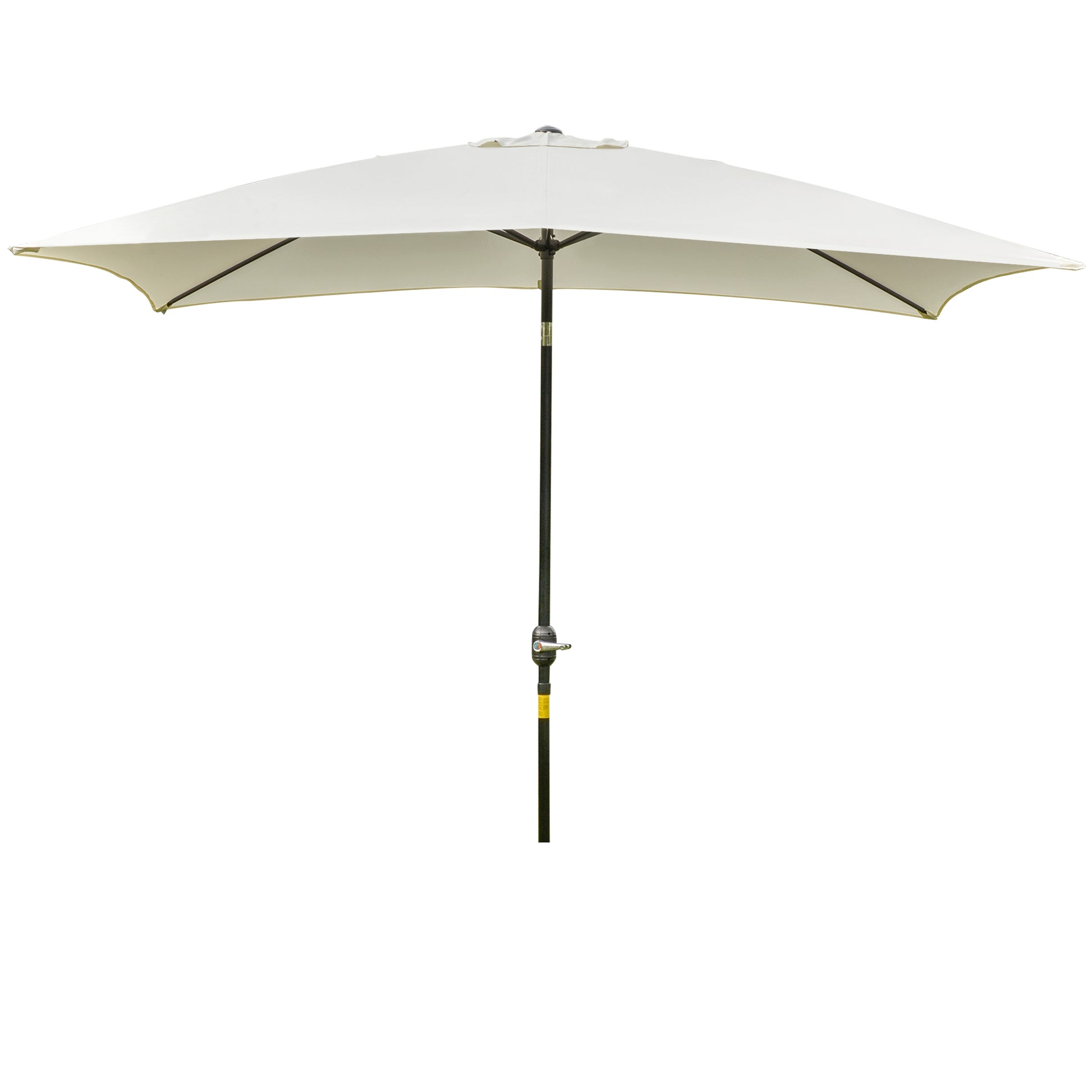 Outsunny Sombrilla de Aluminio 200x300x240 cm Parasol Rectangular de Jardín Inclinable con Manivela y Poste Desmontable para Terraza Piscina Patio Exterior Crema