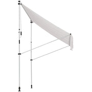 Outsunny Toldo Manual Retráctil 2x1,5 m Toldo Exterior Terraza Enrollable Altura Ajustable con Manivela 170-280 cm Sin Taladro para Balcón Jardín Blanco