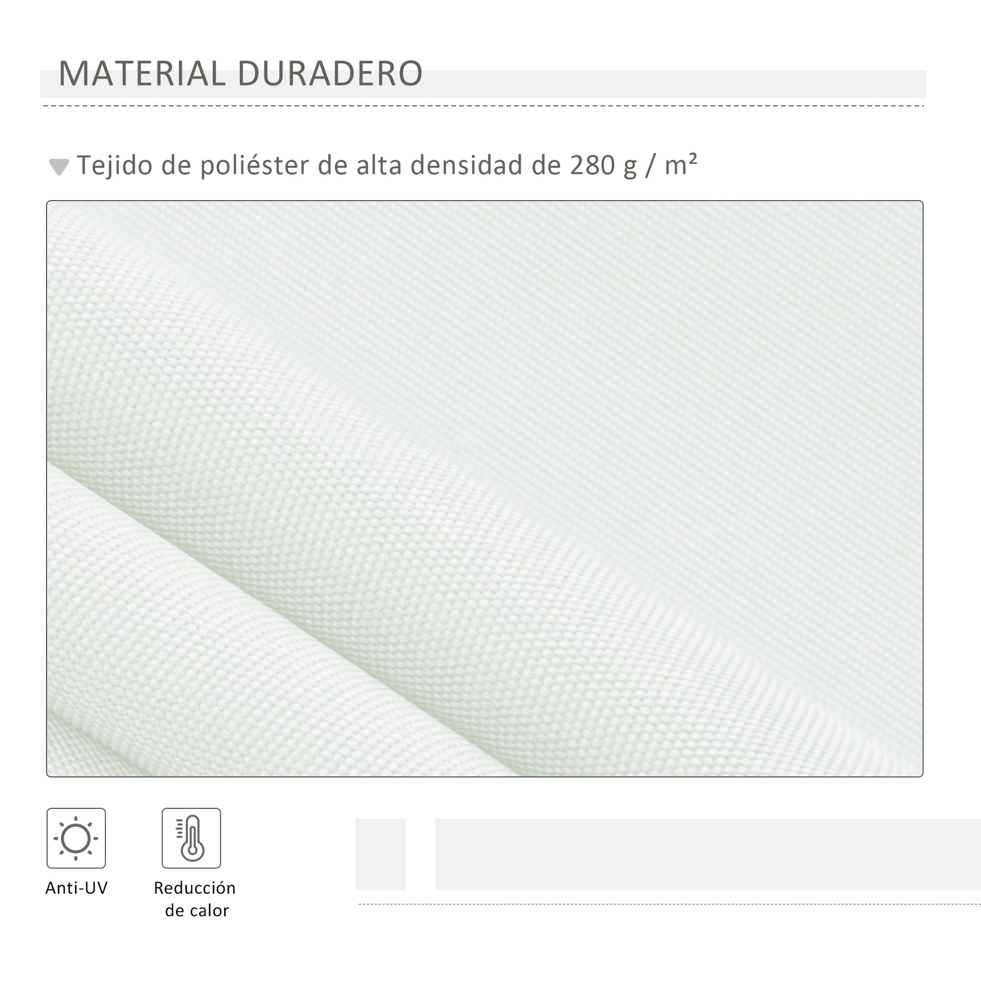 Outsunny Toldo Manual Retráctil 395x245 cm Toldo para Balcón con Manivela de Metal Impermeable y Anti-UV Toldo Enrollable de Exterior para Jardín Terraza Ventanas Blanco