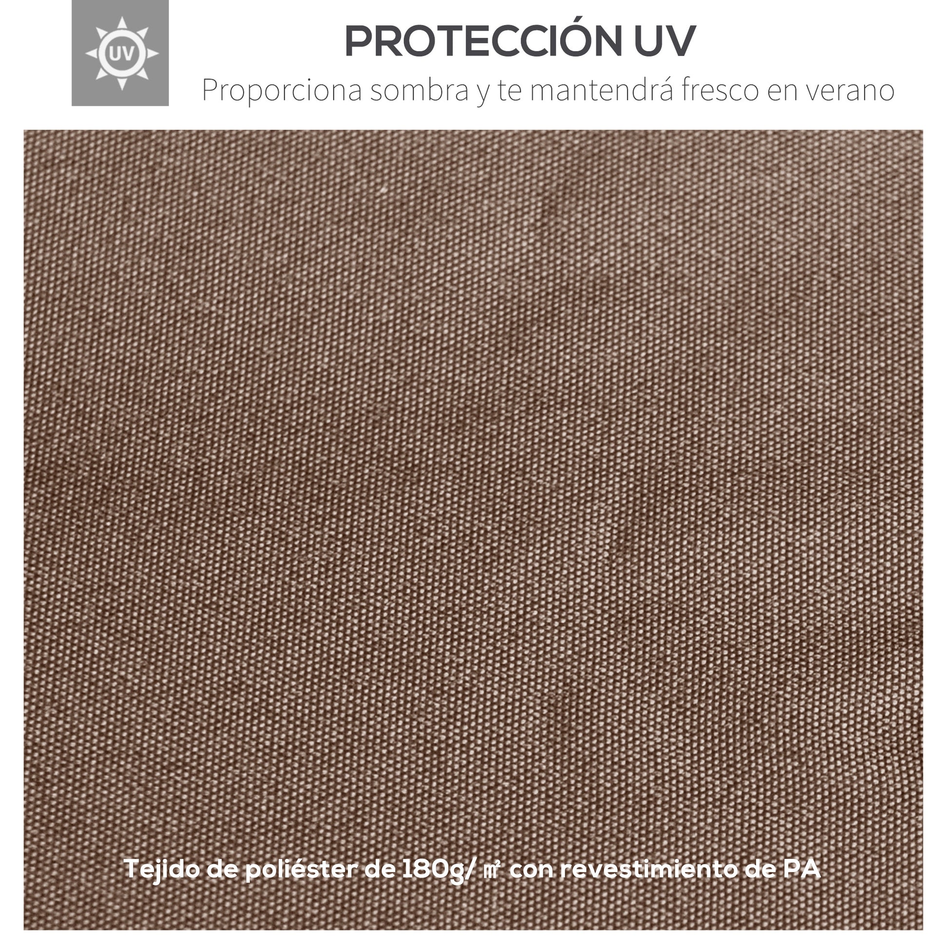 Outsunny Techo de Repuesto 300x300 cm para Cenador de Jardín Cubierta de Repuesto de Gazebo Pabellón Exterior con 8 Orificios de Drenaje y Ventilación Café