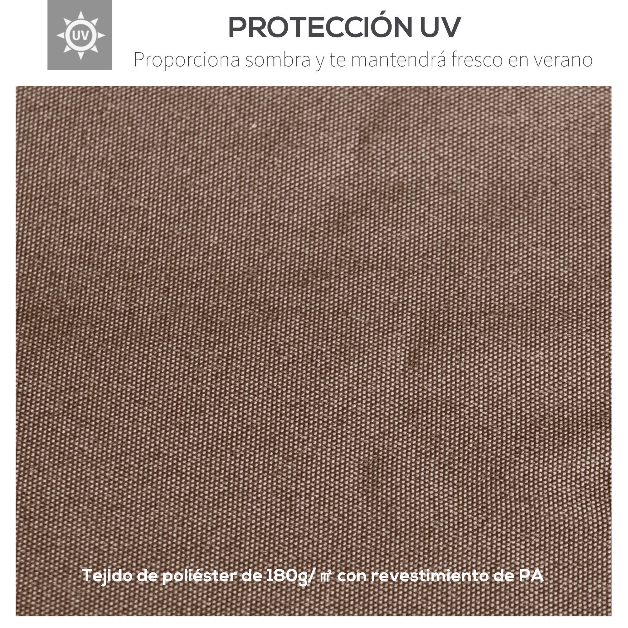 Outsunny Techo de Repuesto 300x300 cm para Cenador de Jardín Cubierta de Repuesto de Gazebo Pabellón Exterior con 8 Orificios de Drenaje y Ventilación Café