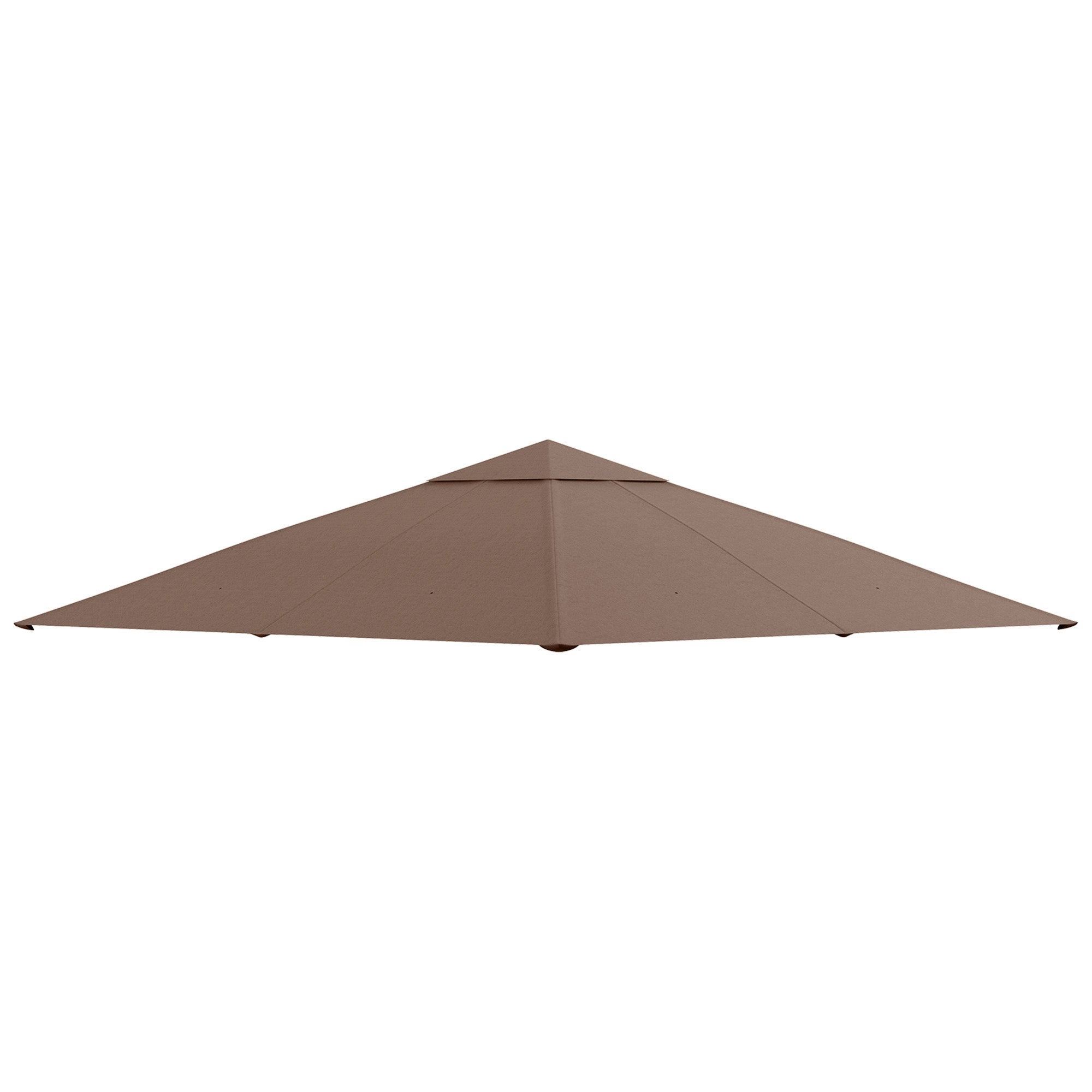 Outsunny Techo de Repuesto 300x300 cm para Cenador de Jardín Cubierta de Repuesto de Gazebo Pabellón Exterior con 8 Orificios de Drenaje y Ventilación Café