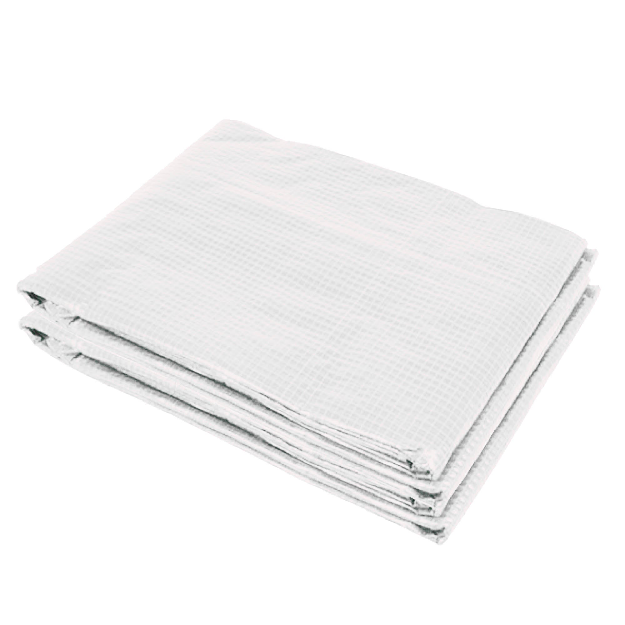 Outsunny Plásticos para Invernaderos 3,5x3x2 m Cubierta de Repuesto para Invernadero de Polietileno con 6 Ventanas y Puerta Enrollable Protección de Plantas para Jardín Blanco