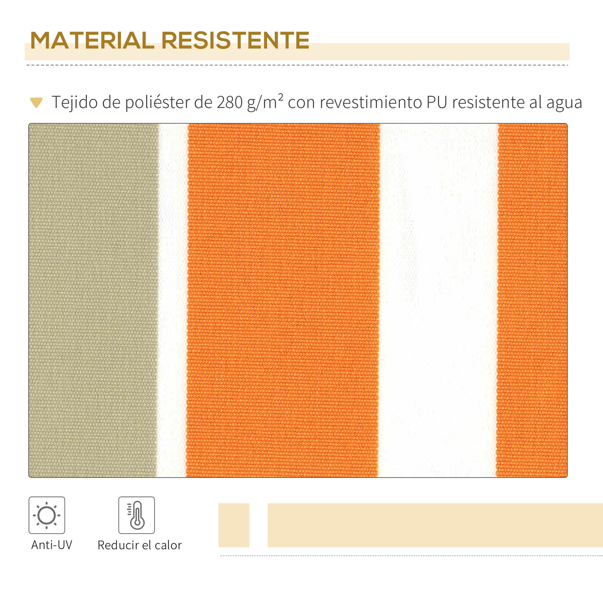 Outsunny Toldo Manual Retráctil 300x250 cm, Toldo Exterior Terraza con Ángulo Ajustable, Brazo Articulado, Montaje a Pared, Estructura de Aluminio, Anti-UV e Impermeable, para Jardín Amarillo y Blanco