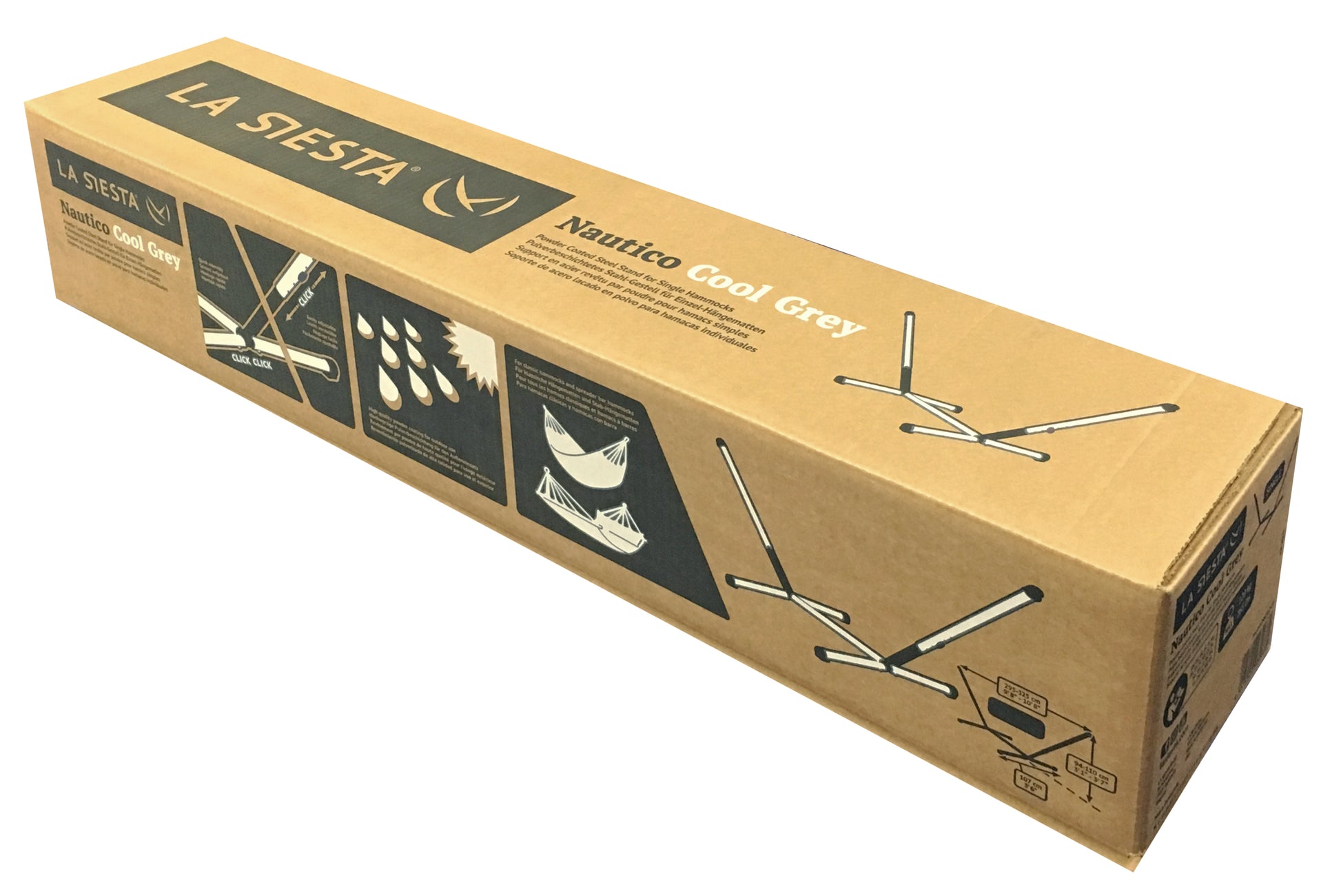 Nautico Cool GreySoporte de acero lacado en polvo para hamacas dobles