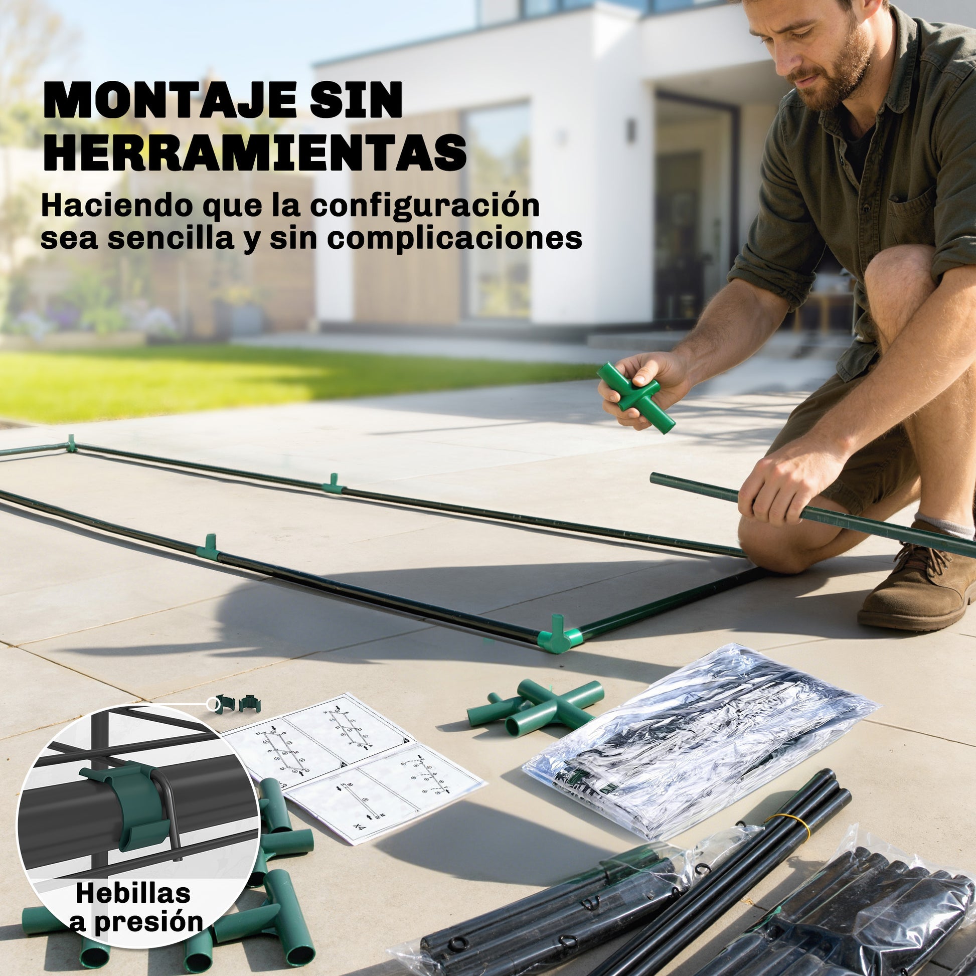 Outsunny Invernadero Pequeño de 3 Niveles, Invernadero de Exterior con 2 Puertas Enrollables, Marco de Acero y Cubierta de Plástico Anti-UV para Cultivar Plantas, Flores, 143x46x165 cm, Transparente