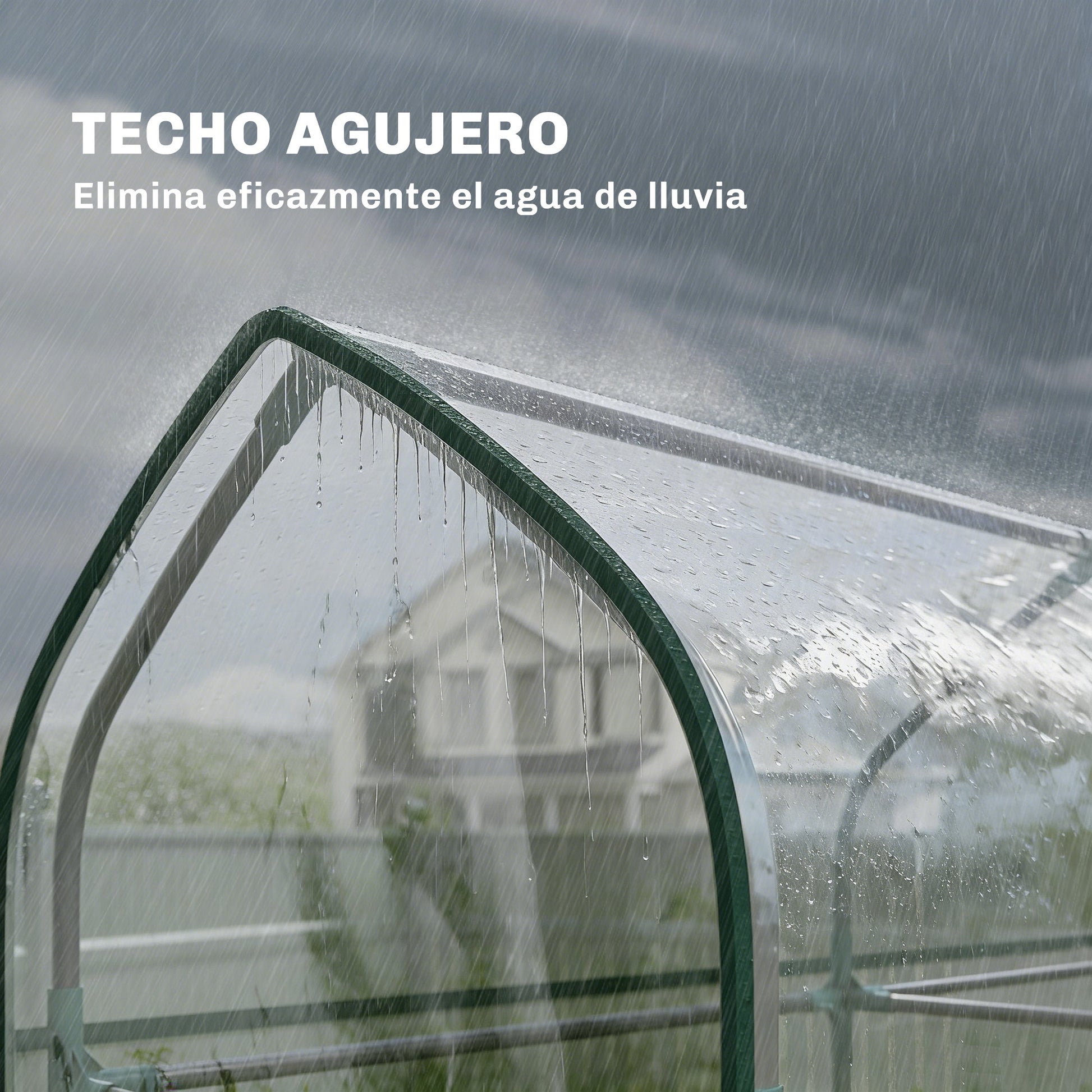 Outsunny Invernadero Pequeño de 3 Niveles, Invernadero de Exterior con 2 Puertas Enrollables, Marco de Acero y Cubierta de Plástico Anti-UV para Cultivar Plantas, Flores, 143x46x165 cm, Transparente