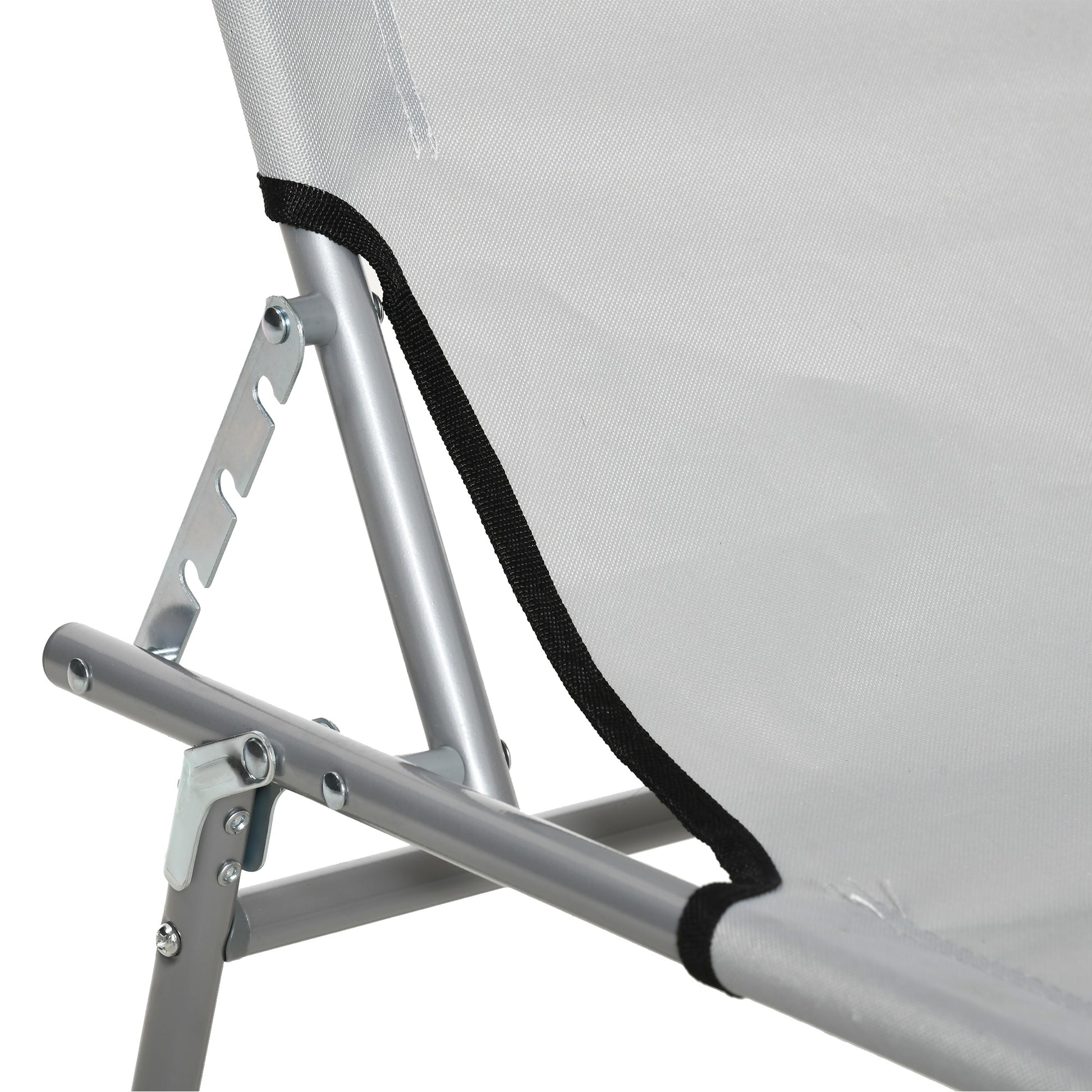 Outsunny Set de 2 Tumbonas Plegables Tumbonas de Jardín Exterior Reclinables con Toldo Desmontable con Ángulo Regulable Respaldo Ajustable en 4 Niveles para Terraza Piscina Patio 187x58x36 cm Gris
