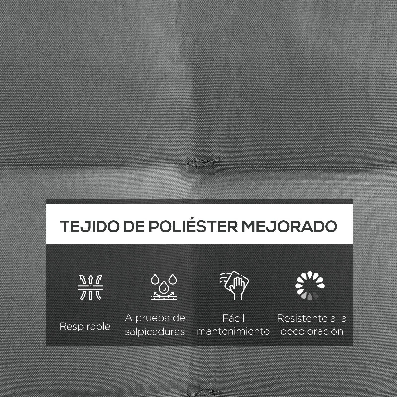 Outsunny Juego de 6 Cojines para Sillas de Comedor, 40x40 cm, 6 Piezas, Cojines para Sillas de Jardín Acolchados con Cintas y Fundas Extraíbles, Gris Oscuro