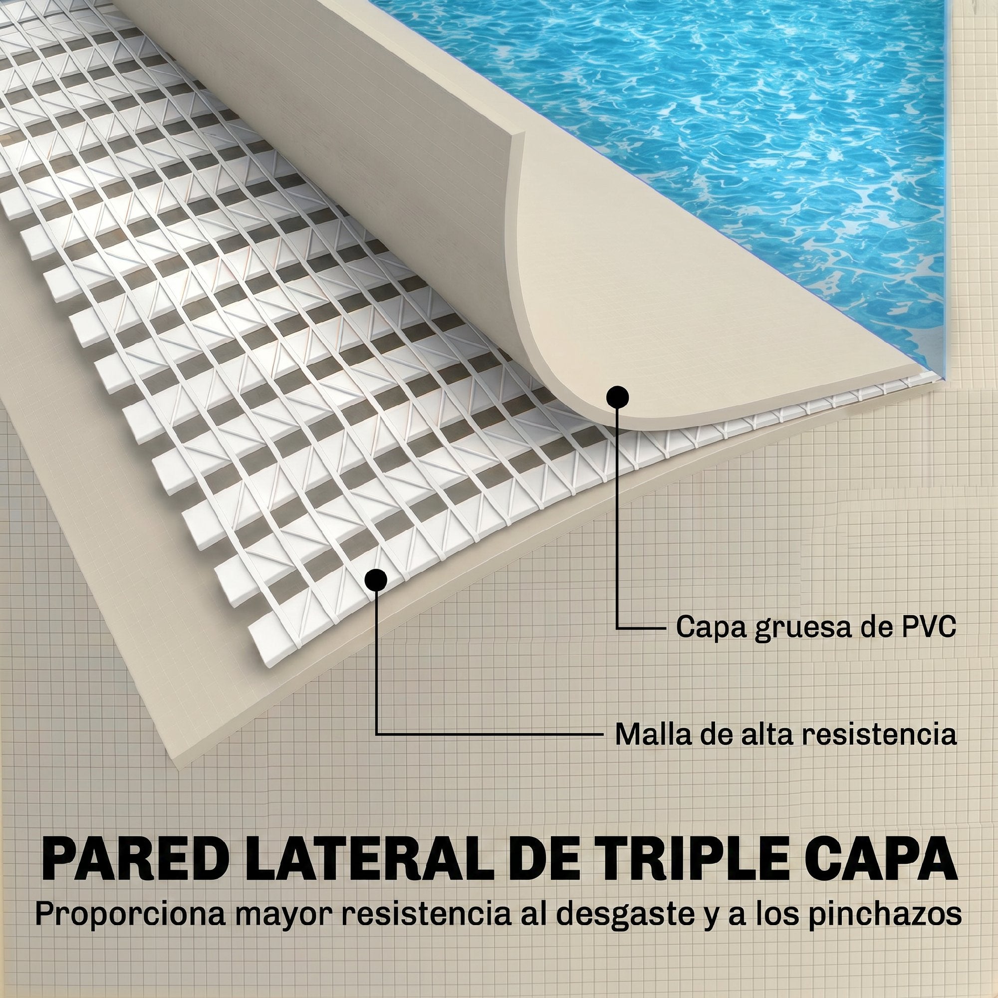 Outsunny Piscina Desmontable Tubular 316x238x66,5 cm 3700 L, Piscina Rectangular con Marco Metálico Estable, Parche de Reparación, Bomba de Filtro No Incluida para 2-4 Personas, Jardín, Exterior, Gris