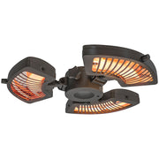 Outsunny Calefactor por Infrarrojos para Parasol, 800/1600/2400W, Estufa Exterior Eléctrica de Aluminio con 3 Niveles de Calentamiento, Protección Antivuelco, IP44, para Terraza, Patio y Jardín, Negro
