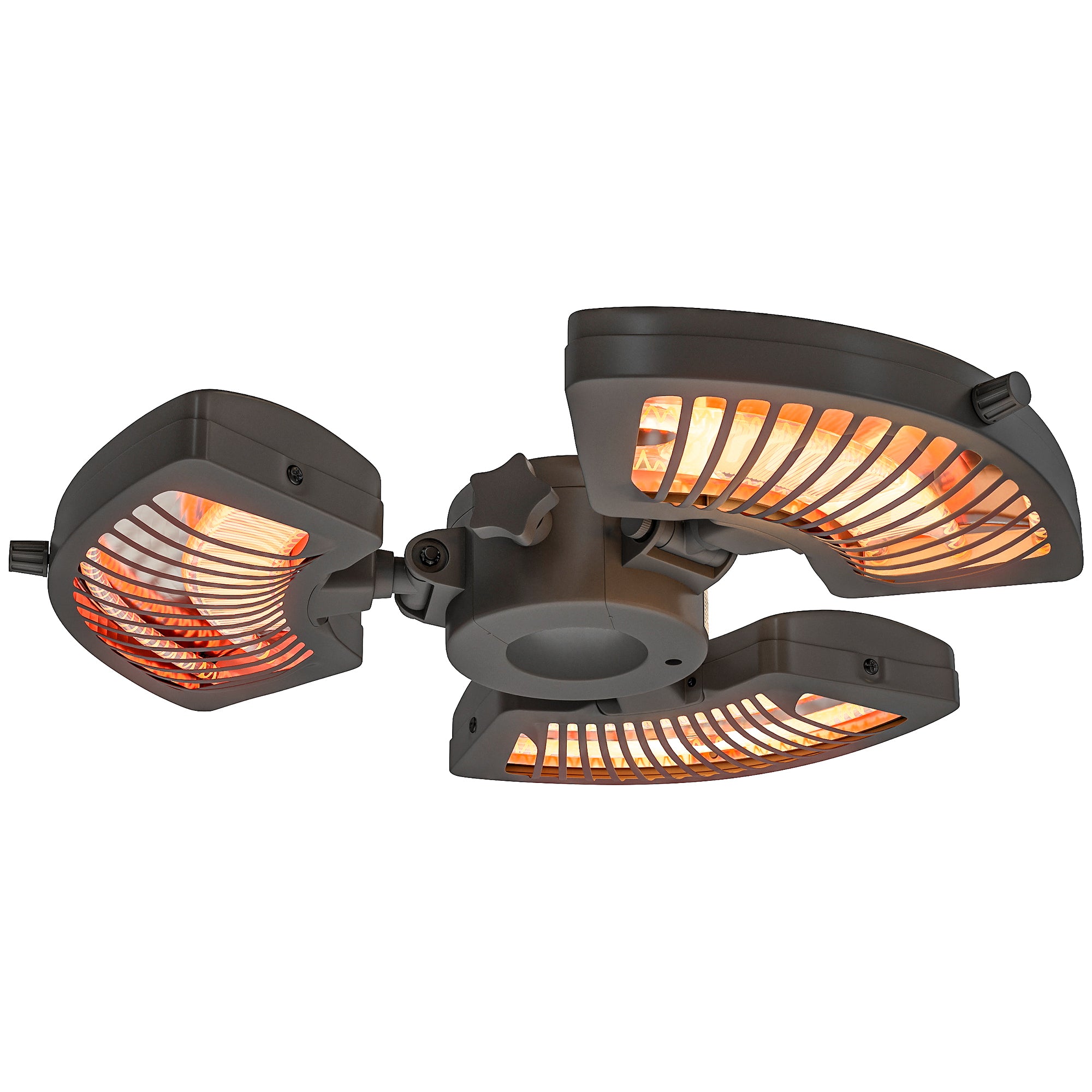 Outsunny Calefactor por Infrarrojos para Parasol, 800/1600/2400W, Estufa Exterior Eléctrica de Aluminio con 3 Niveles de Calentamiento, Protección Antivuelco, IP44, para Terraza, Patio y Jardín, Negro