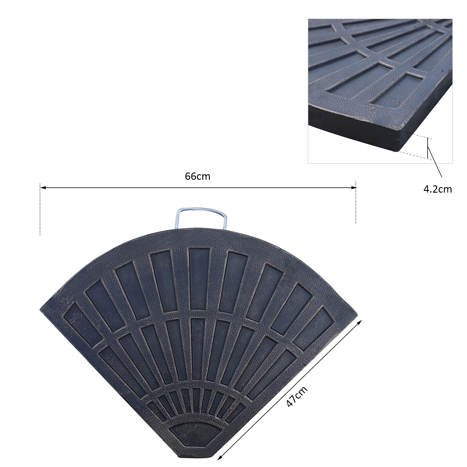 Outsunny Juego de 2 Piezas Base de Sombrilla Parasol Excéntrico Pies Soporte de Sombrilla Banana de Patio Jardín 66x47x4.2cm Resina
