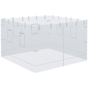 Outsunny 4 Paredes Laterales para Carpa 300x195 cm Mosquitera para Cenador con 6 Ventanas Enrollable Puerta con Cremallera y Bolsa de Transporte Adecuado para Carpa de 3x3 m Blanco