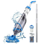 Outsunny Limpiafondos de Piscina a Batería, Aspirador de Piscina Inalámbrica con Cepillo, Mango Telescópico 63-150 cm, Aspiradora Manual para Piscinas Pequeñas, Estanques, 60 Minutos Limpieza, Azul