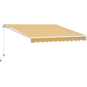 Outsunny Toldo Manual Retráctil 300x250 cm, Toldo Exterior Terraza con Ángulo Ajustable, Brazo Articulado, Montaje a Pared, Estructura de Aluminio, Anti-UV e Impermeable, para Jardín Amarillo y Blanco