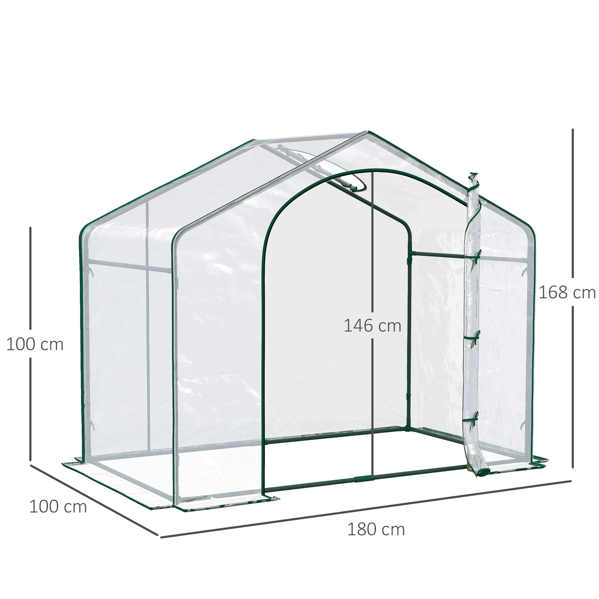 Outsunny Invernadero Transparente de Jardín Vivero Casero Plantas 180x100x168cm Marco Acero Jardinería Invernadero