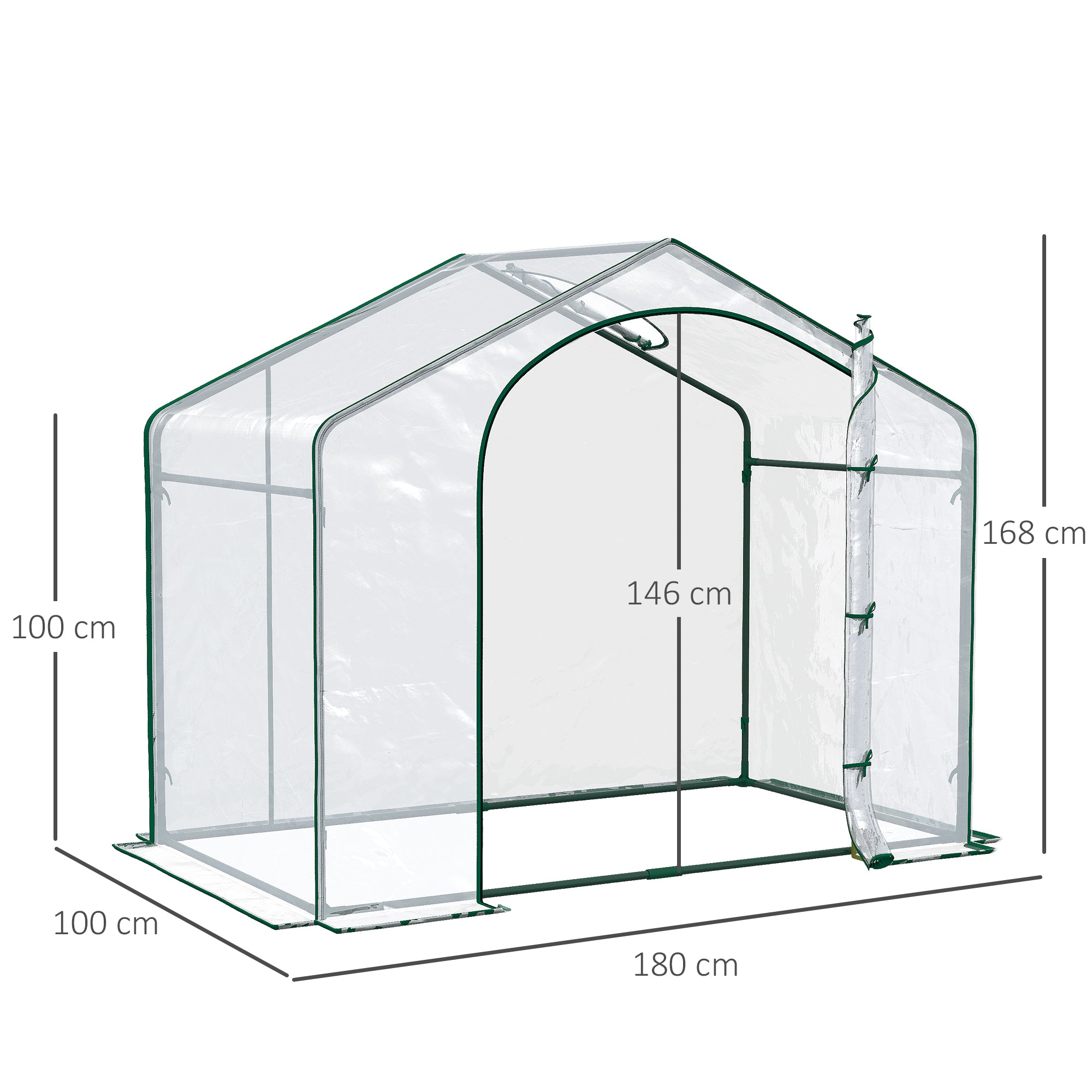 Outsunny Invernadero Transparente de Jardín Vivero Casero Plantas 180x100x168cm Marco Acero Jardinería Invernadero