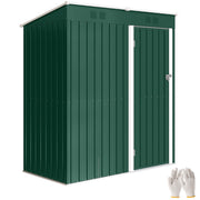 Outsunny Caseta de Jardín Exterior 1,37 m², 163x90x179 cm, Cobertizo de Jardín Exterior Metálico con Puerta con Pestillo y Ranuras de Ventilación, para Almacenamiento de Herramientas, Verde