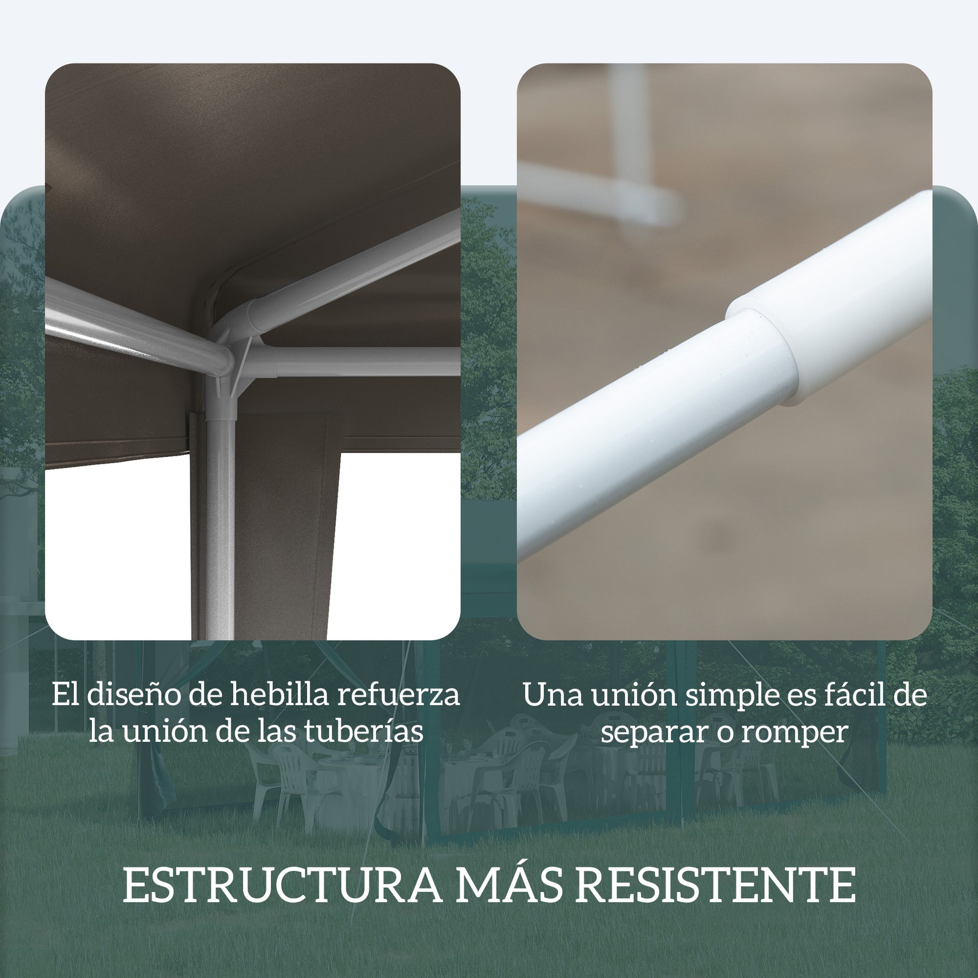 Outsunny Carpa Desmontable 3x3 m Cenador Pabellón de Jardín con 4 Orificios de Drenaje y Marco de Acero Anti-UV Gazebo para Terraza Patio Exterior Camping Gris
