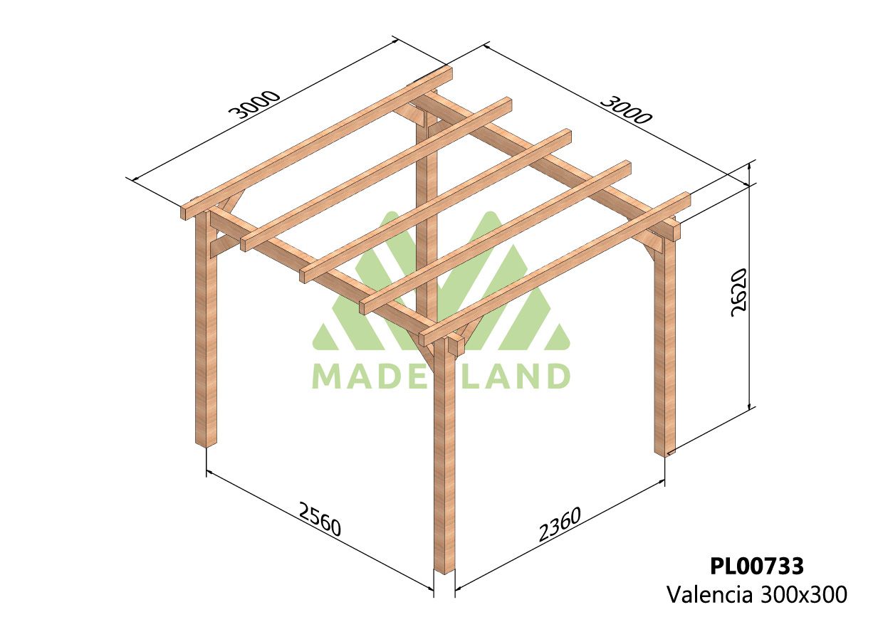 Pérgola de Madera Laminada Valencia (Maderland) - Gardeneas