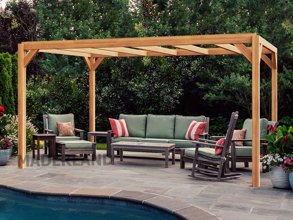 Pérgola de Madera Laminada Alicante (Maderland) - Gardeneas