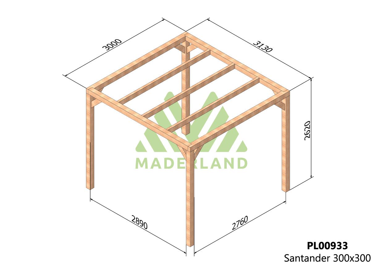 Pérgola de Madera Laminada Santander (Maderland) - Gardeneas