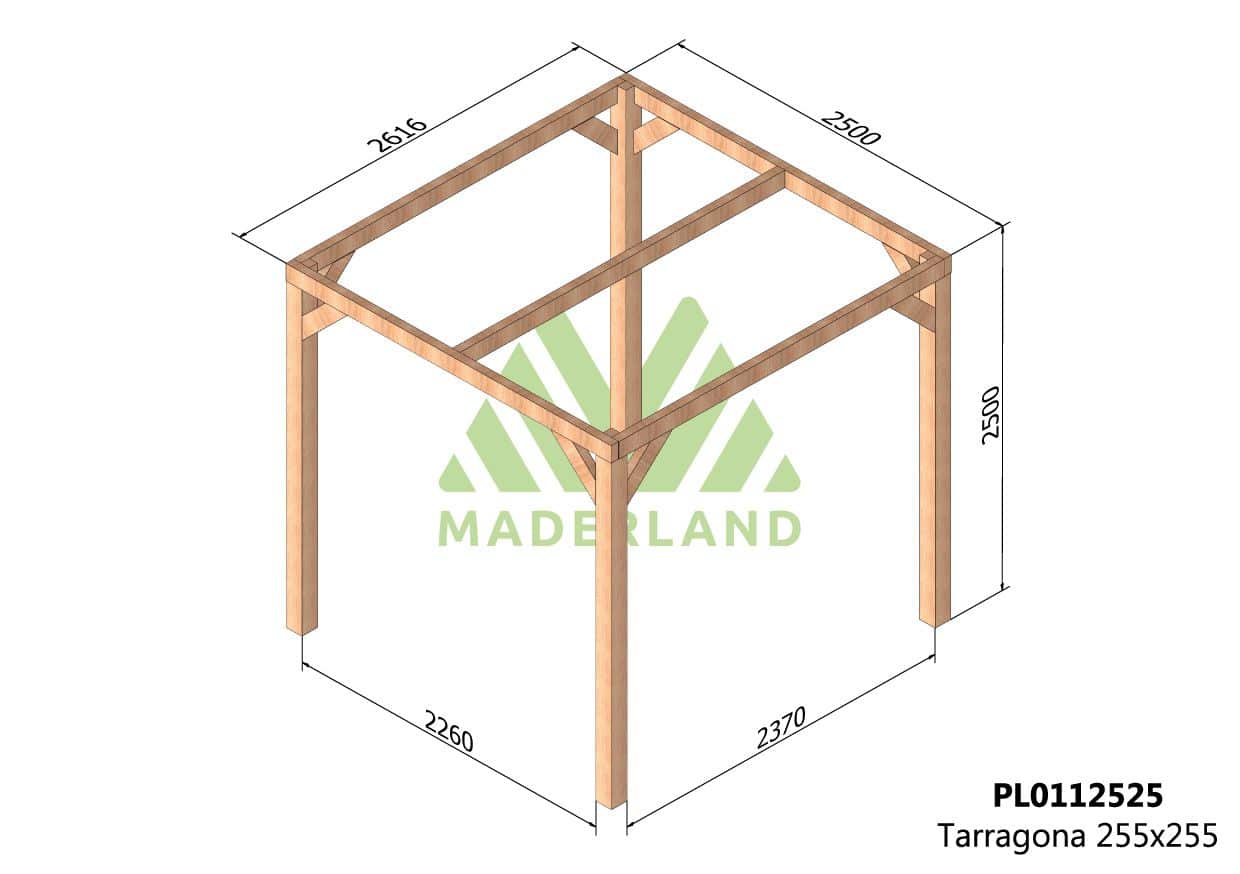 Pérgola de Madera Laminada Tarragona (Maderland) - Gardeneas